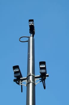 Security camera's in London. On every street corner,they are part of the cityscape.
