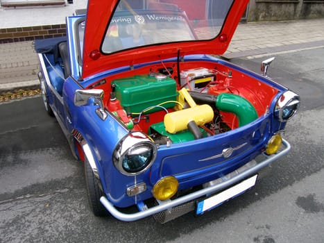 I photographed this tuned Trabi at a classic car meeting.