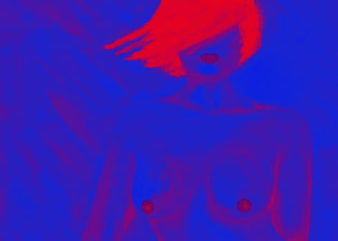Neon Girl Blue