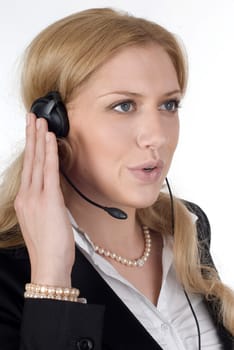 Young woman with headset