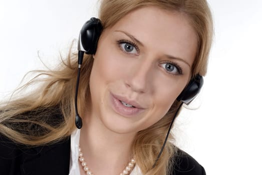 Young woman with headset