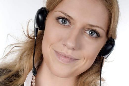 Young woman with headset