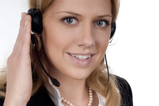Young woman with headset