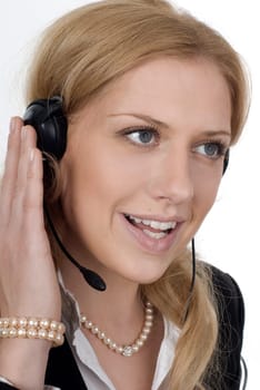 Young woman with headset