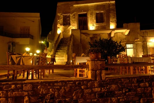Taverna in Naxos at night