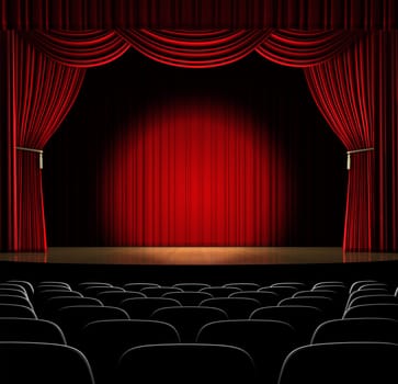 Theatre hall with spotlight in the middle