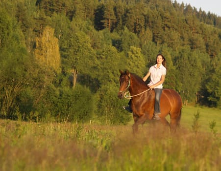 Horseback riding in the countryside