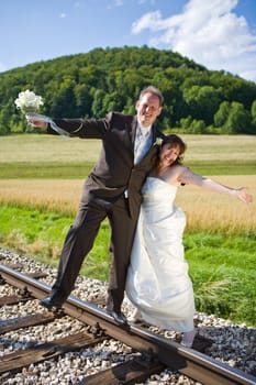 Newlyweds have fun
