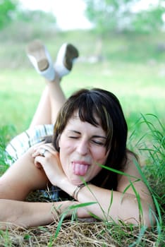 Young woman in the grass