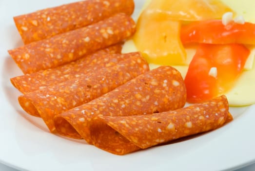 Breakfast with sausage and peppers