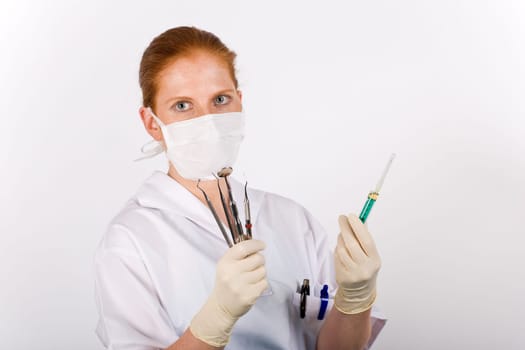 female dentist or dentist woman