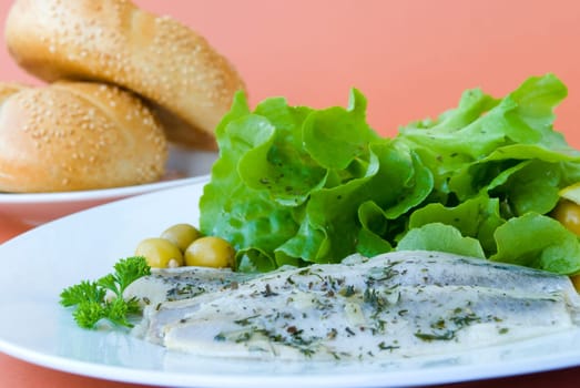 Young herring matjes,marinated with sauce