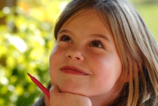 Actually,she was supposed to do homework for school... but somehow she had much more desire to dream....!:-)