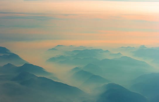 above the mountain ranges