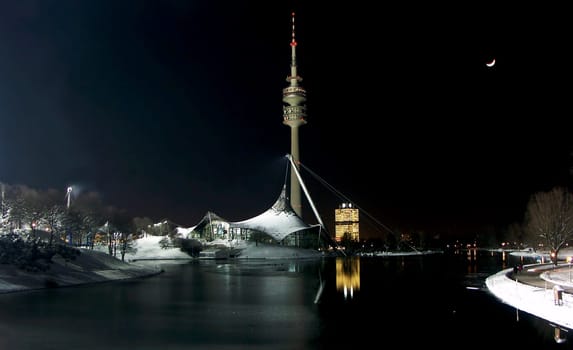 Munich TV Tower at night