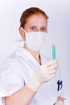 Checking the syringe