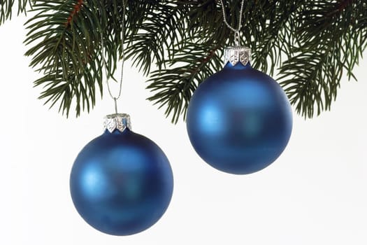 Blue Christmas baubles