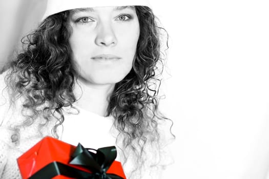 Woman with santa hat