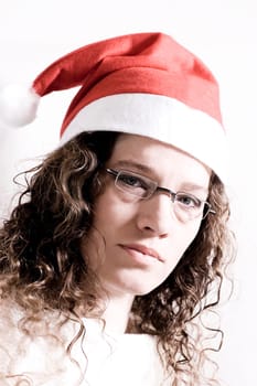 Woman with santa hat