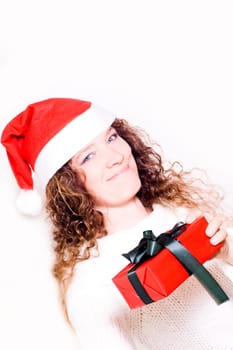 Woman with santa hat