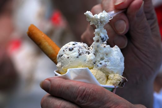 Eating ice cream