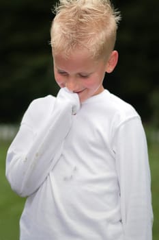 Embarrassed boy