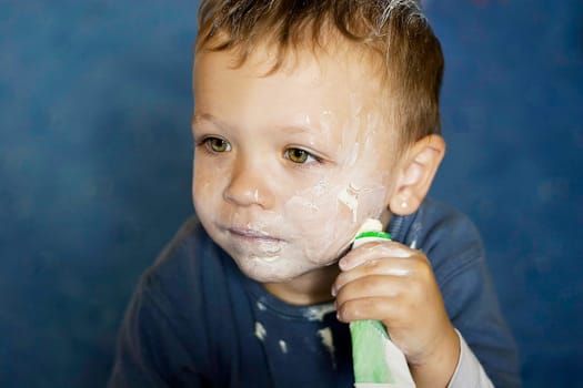 Child with cream