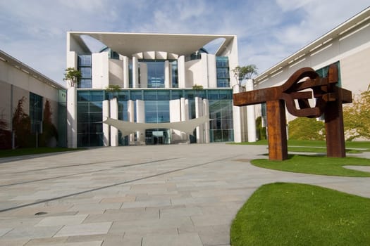 Chancellery behind the fence
