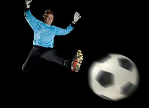 Goalkeeper in the jump