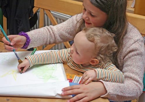Children painting