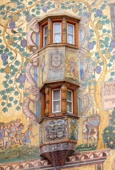 Bay window,Engadine House,Switzerland