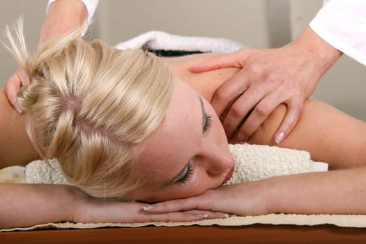 Young woman having massage
