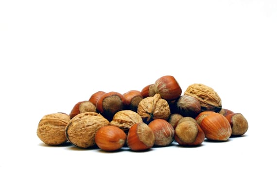 Hazelnuts and walnuts