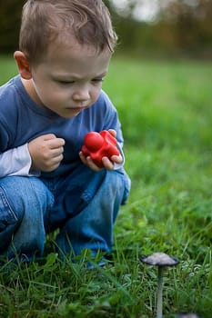Child with mushroom