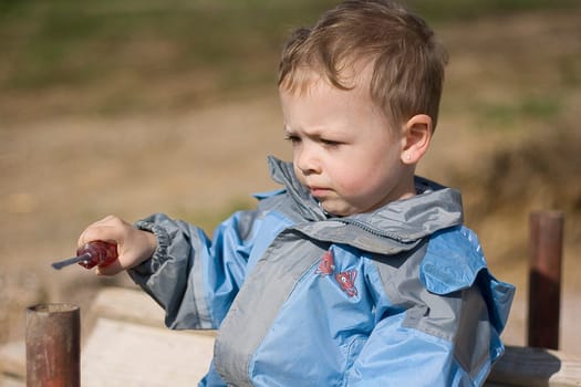 Child on the construction site