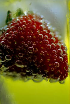 Strawberry in a champagne glass