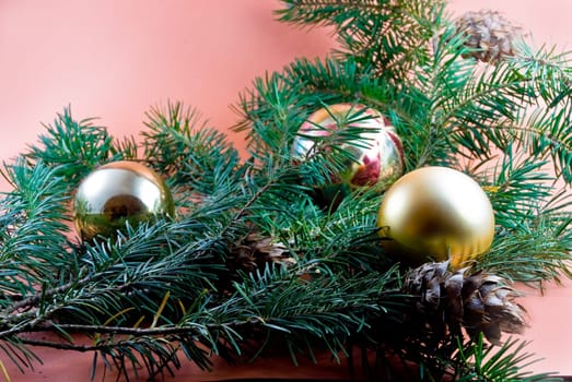 Christmas decorations with Christmas tree