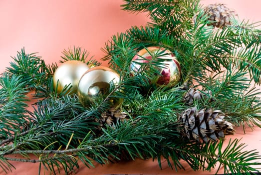Christmas decorations with Christmas tree