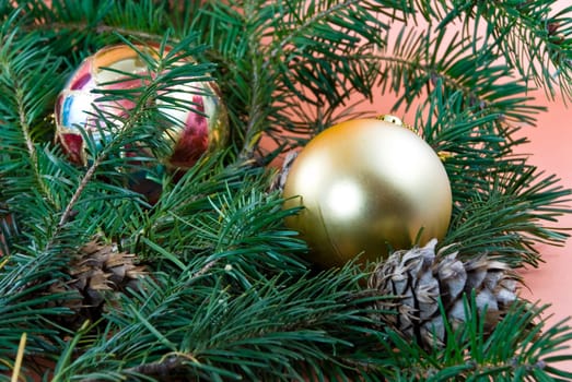 Christmas decorations with Christmas tree