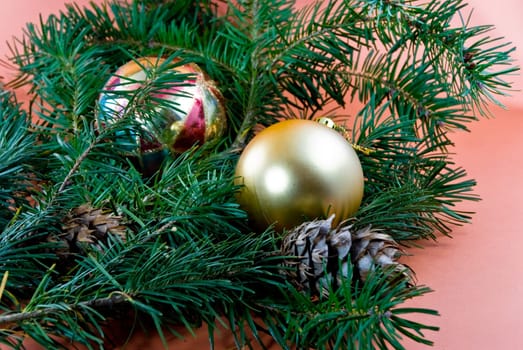 Christmas decorations with Christmas tree