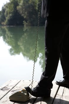 Businessman by the lake