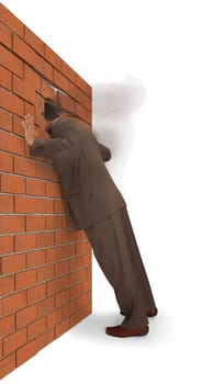 With your head through the wall