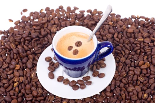 blue espresso cup with L&amp #65533  Öffel