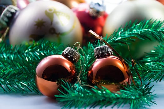 Christmas decorations with baubles