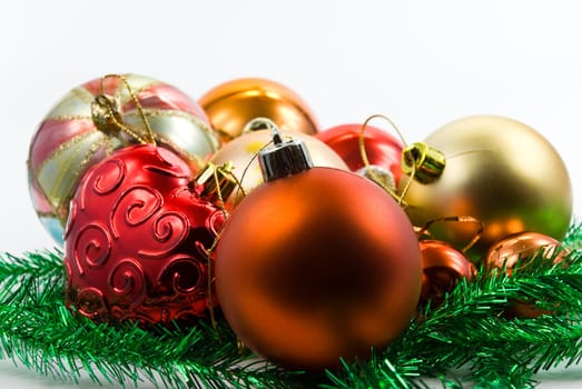 Christmas decorations with baubles