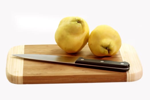Quinces on the cutting board