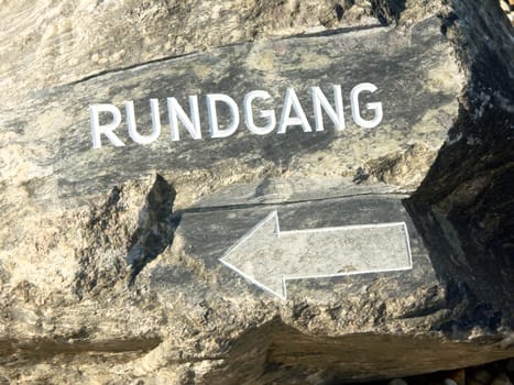 Walking tour,signpost in a park