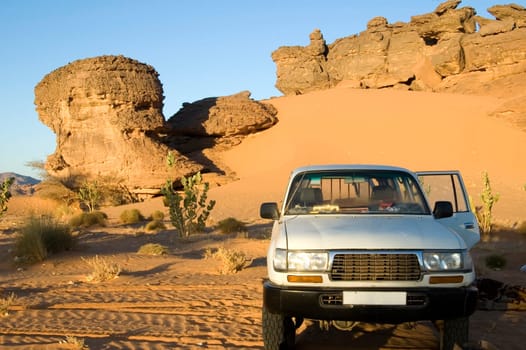 Jeep in the desert