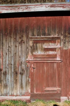 Wooden door red