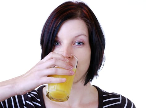 Woman drinking juice